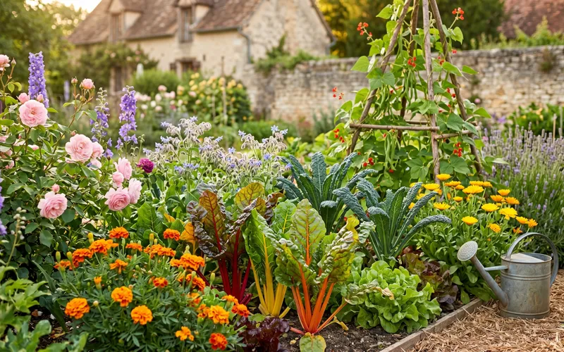 Potager esthétique : 7 techniques pour intégrer vos légumes dans vos massifs de fleurs