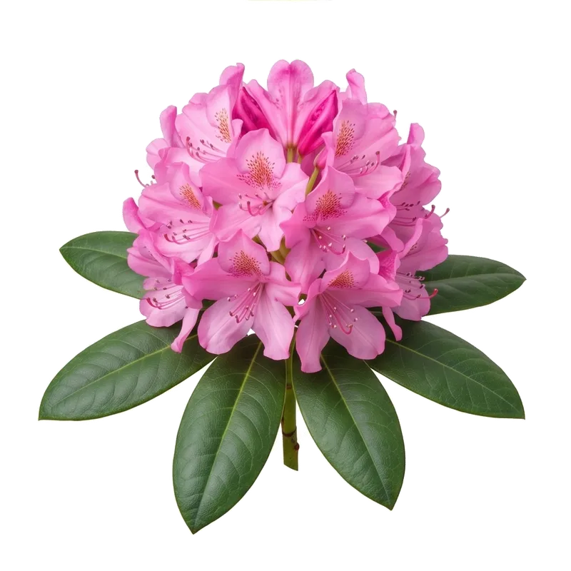 Impressionnant buisson touffu de rhododendron de terre de bruyère métamorphosé au printemps en une masse exubérante d'énormes bouquets de fleurs aux coloris éclatants