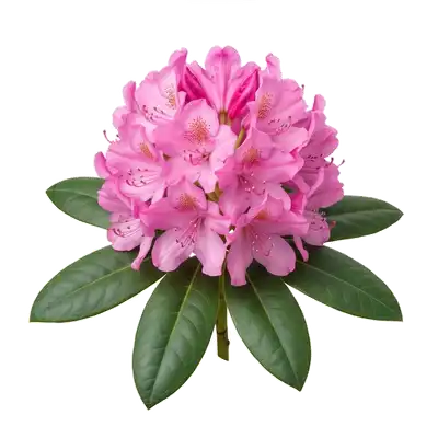 Impressionnant buisson touffu de rhododendron de terre de bruyère métamorphosé au printemps en une masse exubérante d'énormes bouquets de fleurs aux coloris éclatants