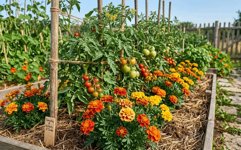 Tomates et Œillets ou Rose d'Inde : Le Duo Magique du Potager