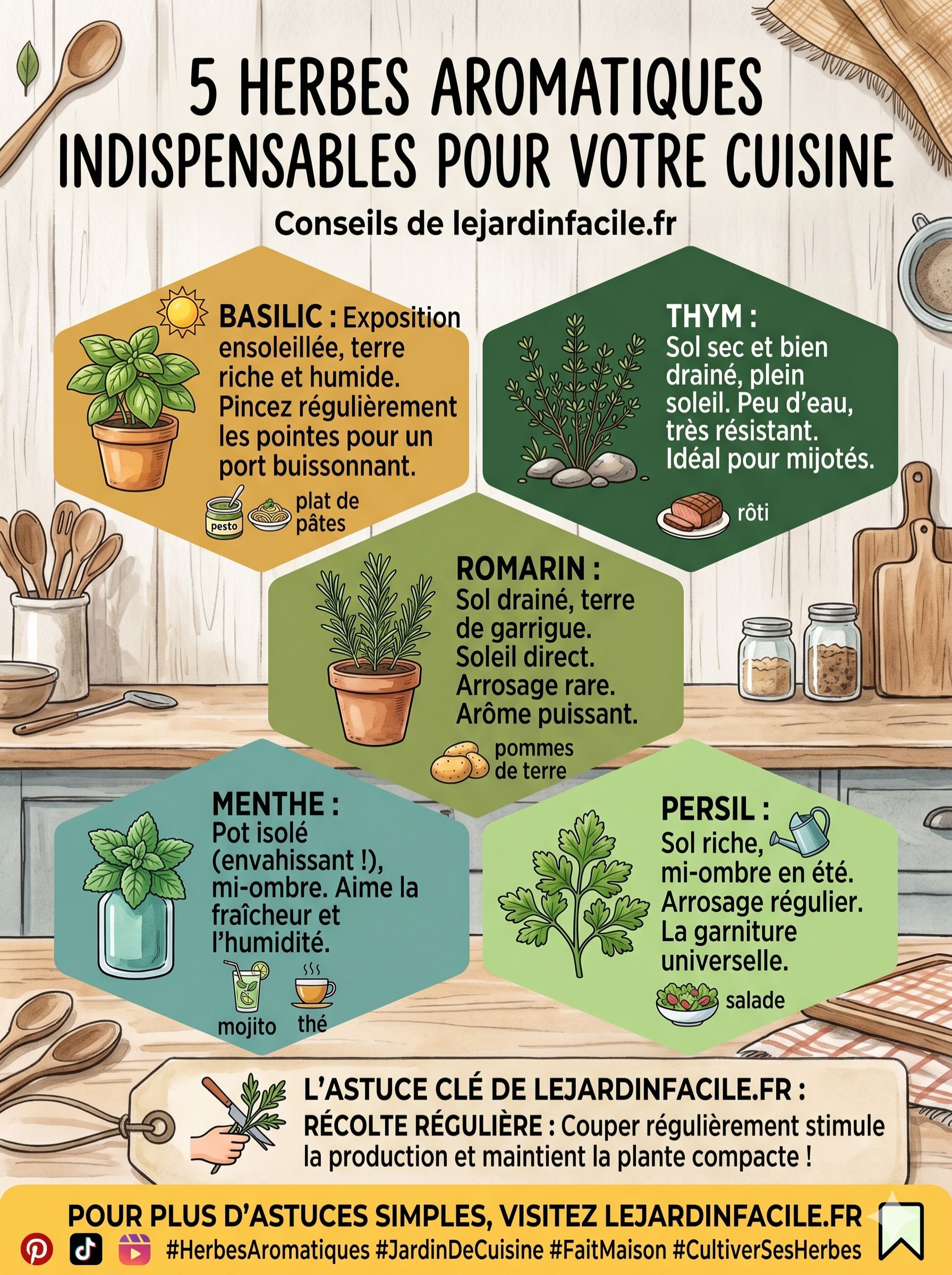 5 herbes aromatiques indispensables